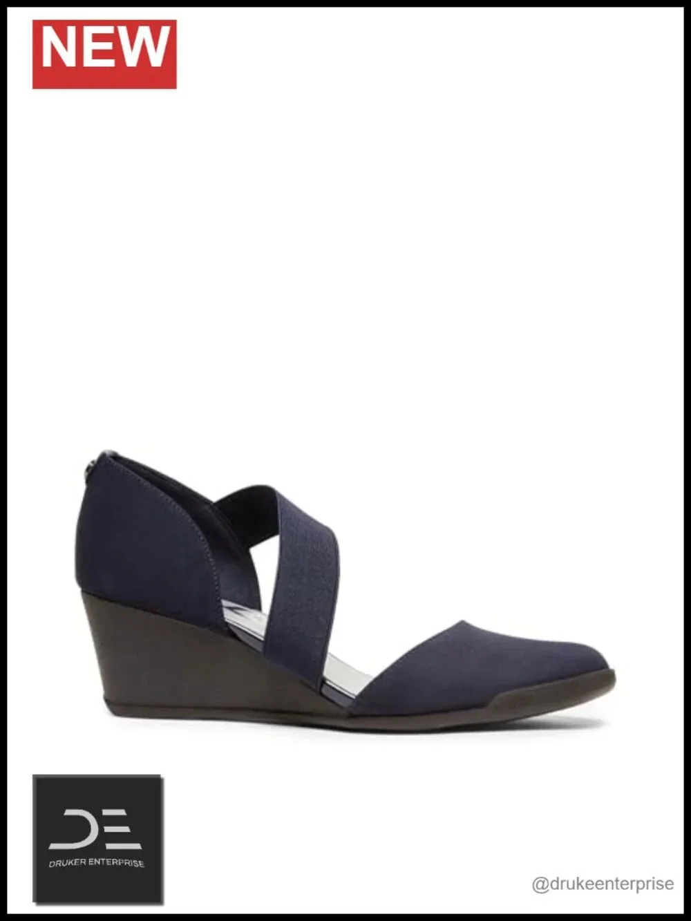 Anne Klein Sport Tara Women's Slip-On Wedge Heels with Faux Leather, Cushioned